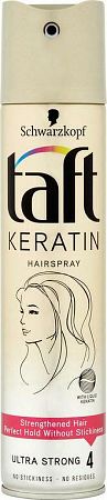 Taft Keratin complete ultra strong 4 zlatý lak na vlasy 250 ml