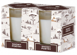 Emocio Sklo 52x65 mm 2ks v krabičce Snowy Poetry - Snowflakes, vonná svíčka
