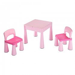 Detská sada stolček a dve stoličky NEW BABY ružová 