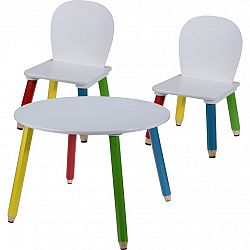Detský set stoličiek a stolčeka Pastelky, 3 ks