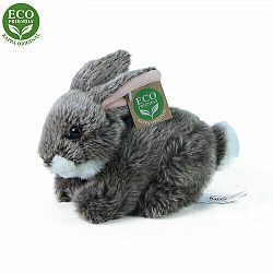 RAPPA Plyšový králik tmavosivý ležiaci, 17 cm, ECO-FRIENDLY