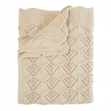 BIBS pletená vlnkovaná deka z BIO bavlny, Ivory