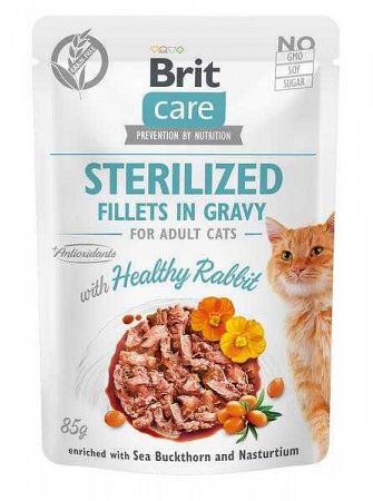 Brit Kapsička Care Cat Sterilized Fillets In Gravy Rabbit 85g